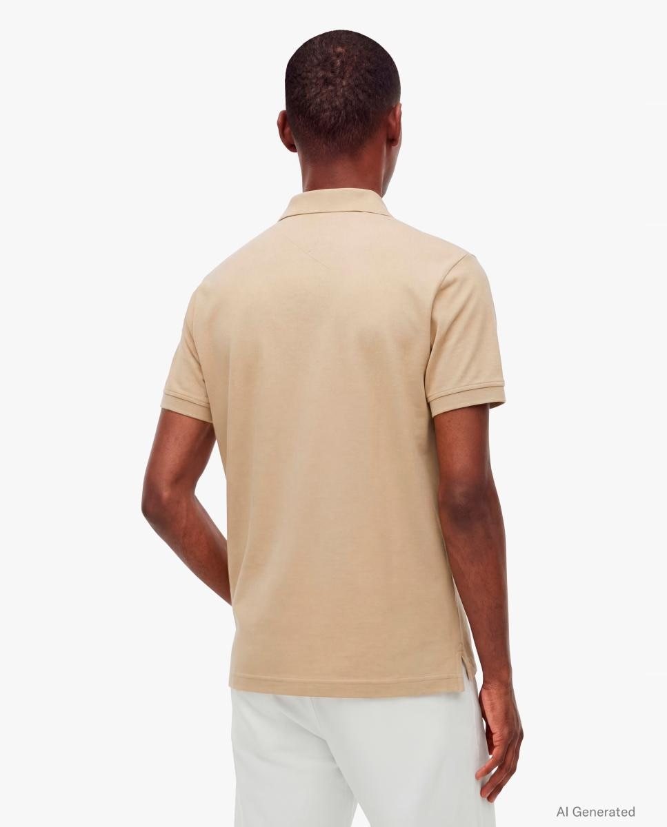 Imagen 2 de Polo manga corta de caballero en piqué mercerizado - Tommy Hilfiger - Beige Beige