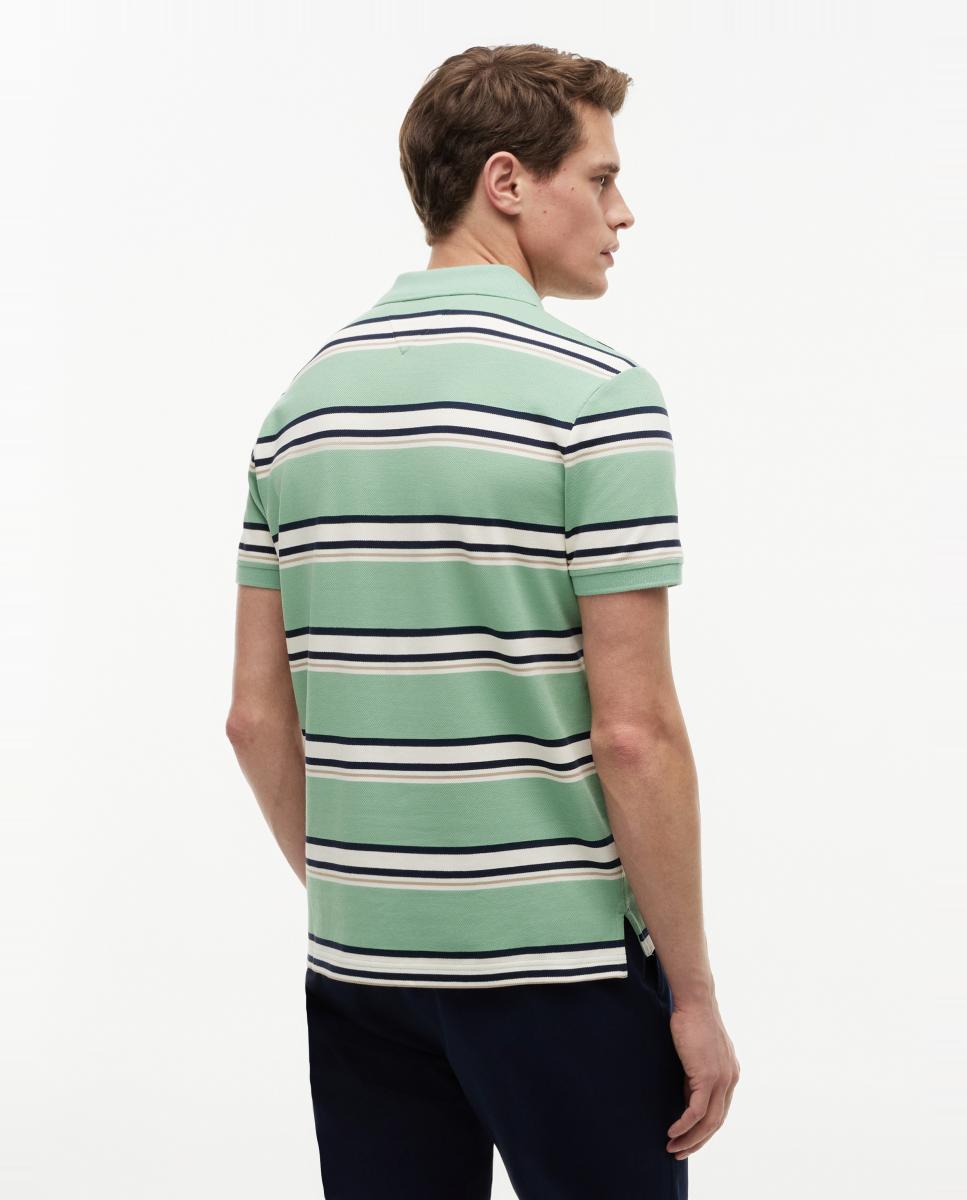 Polo às Riscas Grossas Verde-menta-2
