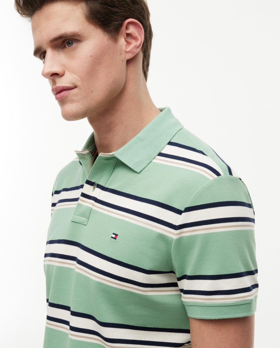 Polo às Riscas Grossas Verde-menta-3