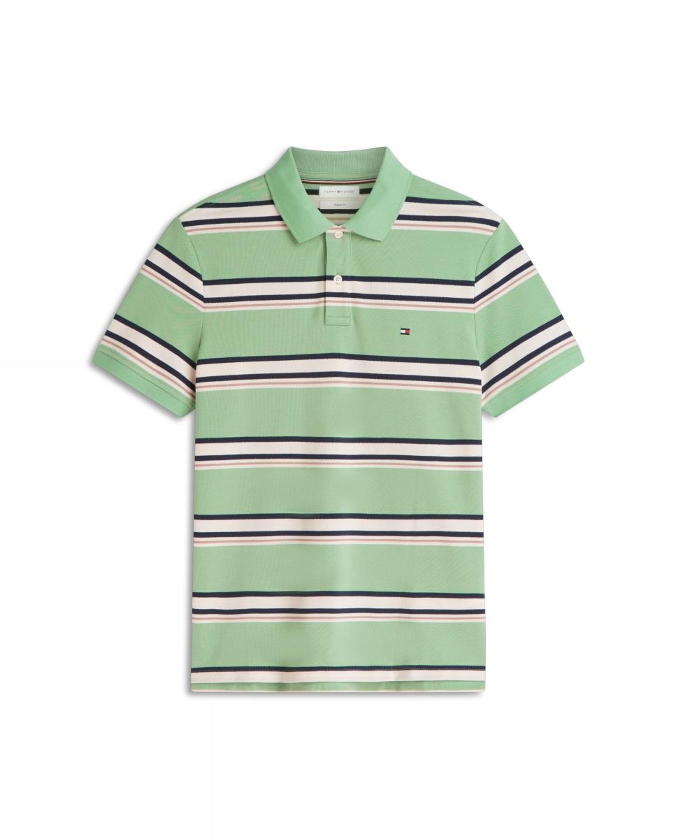 Polo às Riscas Grossas Verde-menta-5