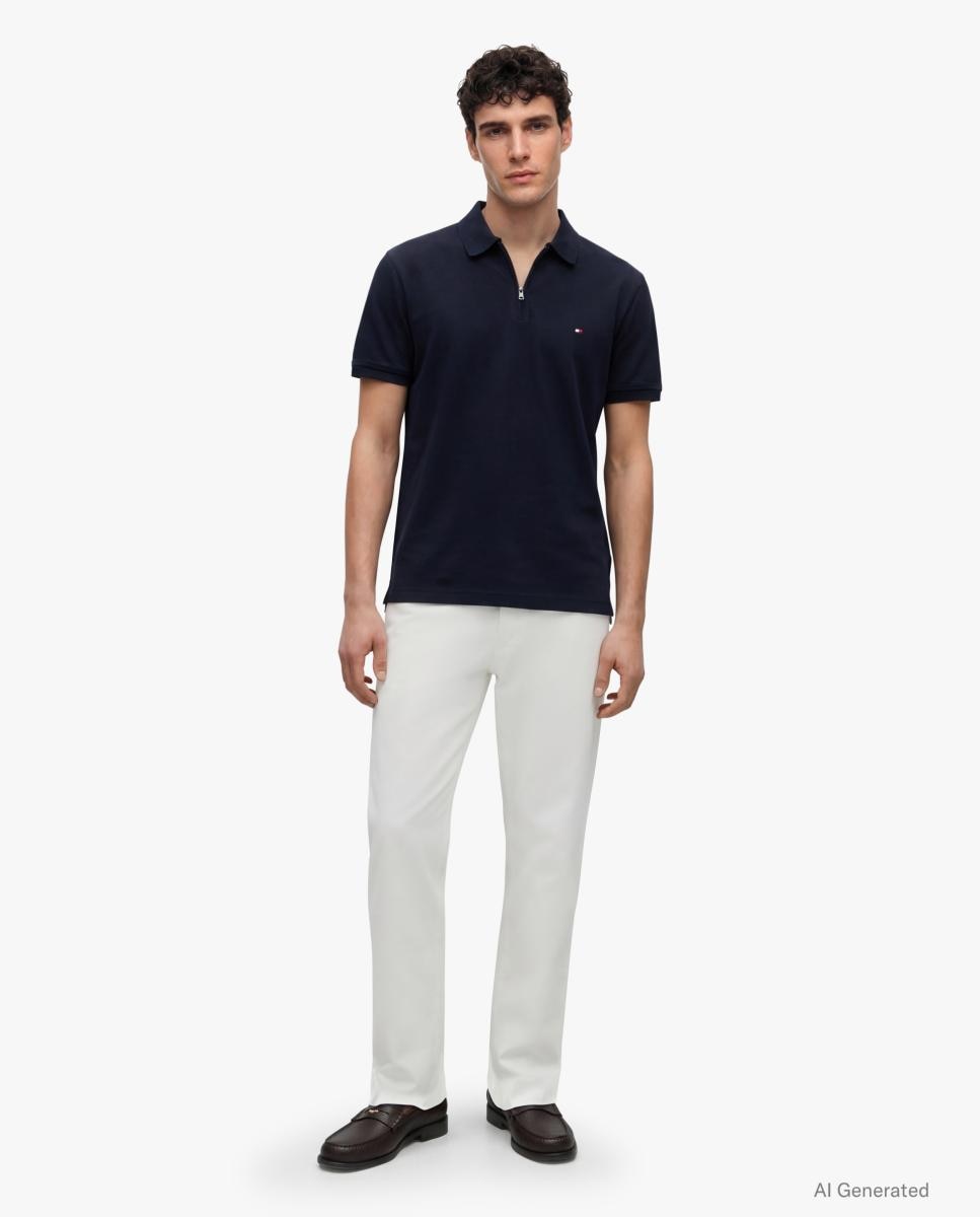 Imagen 7 de Polo manga corta de caballero en piqué mercerizado - Tommy Hilfiger - Azul marino Azul marino