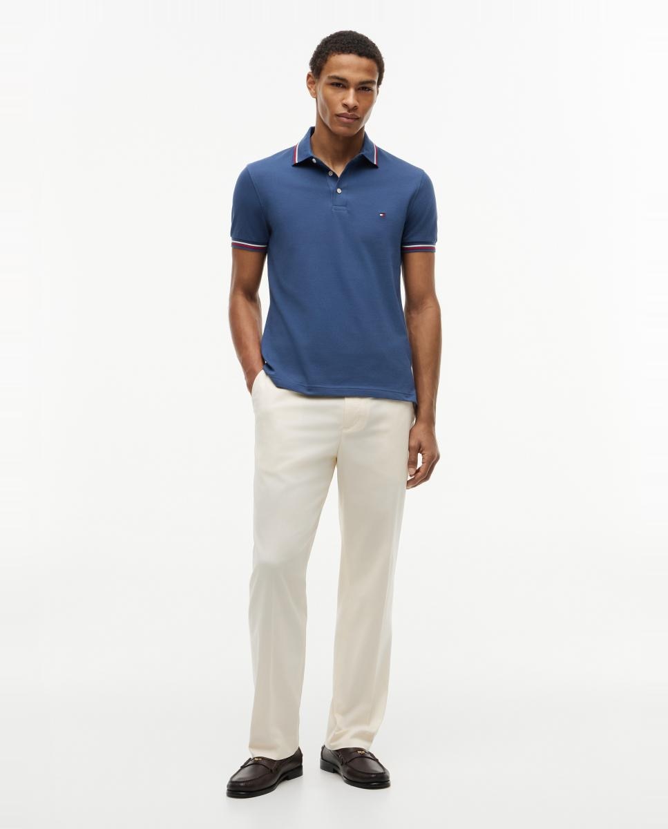 Polo de caballero de manga corta liso - Tommy Hilfiger - Azul índigo Azul índigo-7