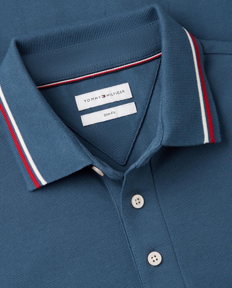 Polo de caballero de manga corta liso - Tommy Hilfiger - Azul índigo Azul índigo-6