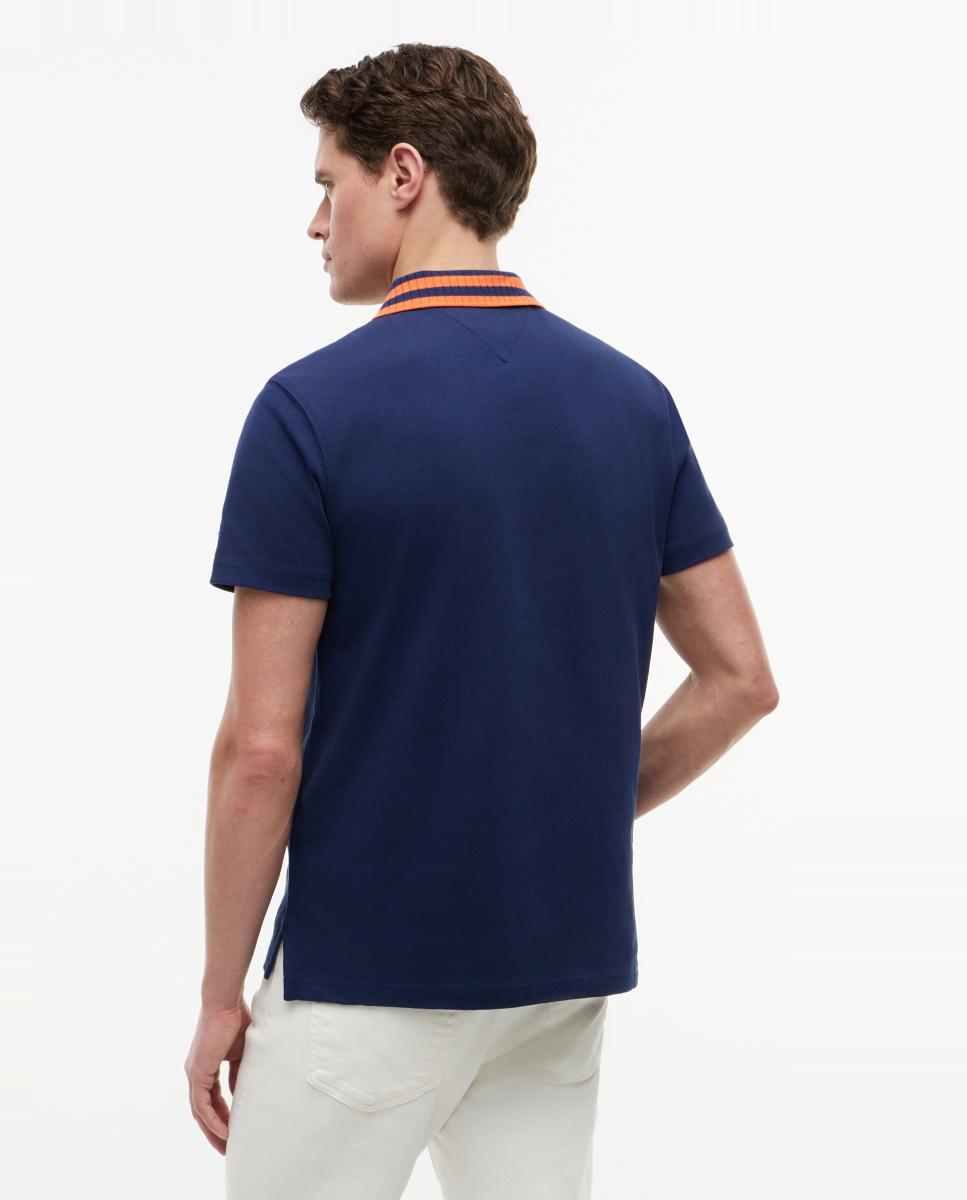 Imagen 2 de Polo de caballero con cuello a contraste y branding bordado - Tommy Hilfiger - Azul marino Azul marino