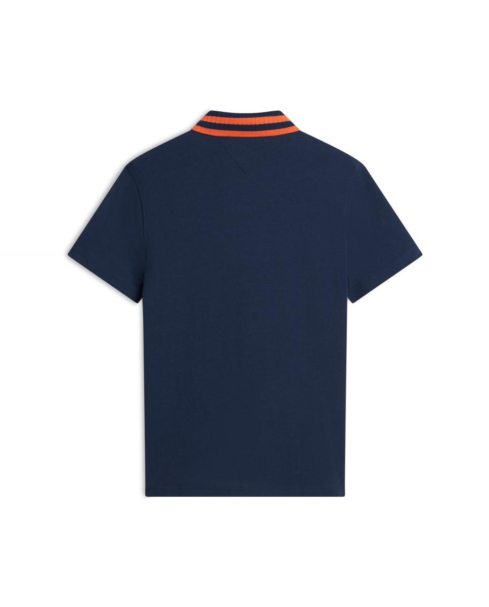 Imagen 6 de Polo de caballero con cuello a contraste y branding bordado - Tommy Hilfiger - Azul marino Azul marino