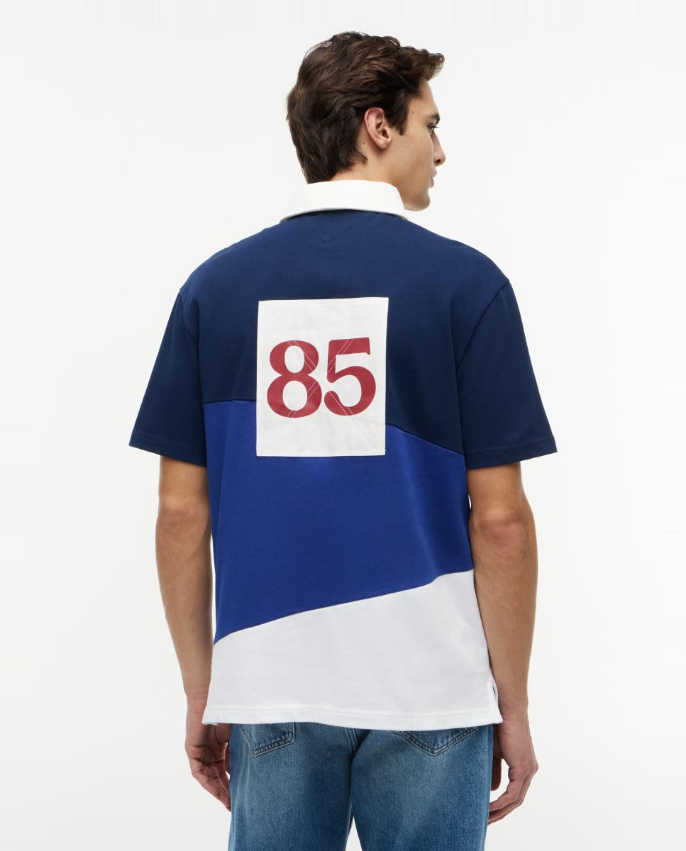 Polo de Color Block com Branding XL Impresso Azul-marinho-2