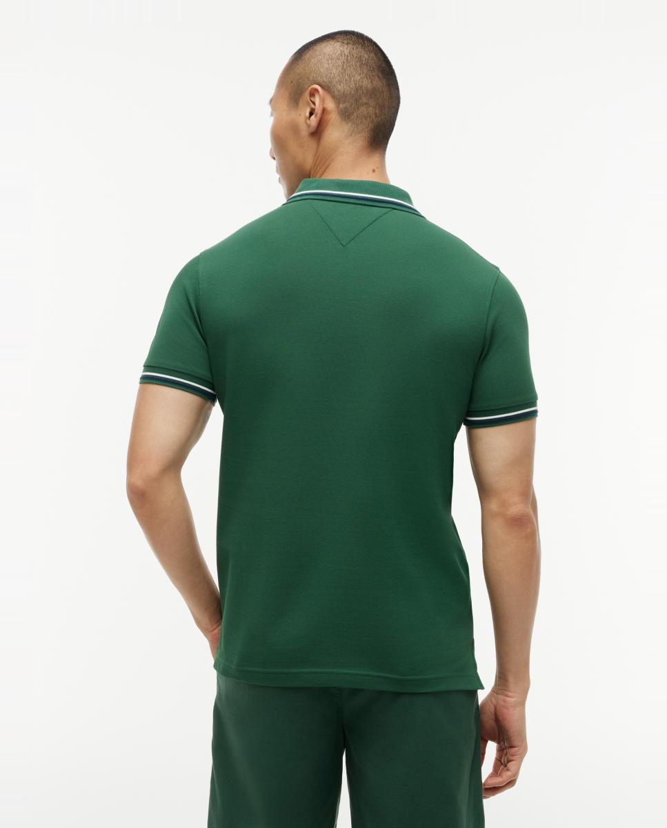 Polo de caballero de manga corta liso - Tommy Hilfiger - Verde oscuro Verde oscuro-2