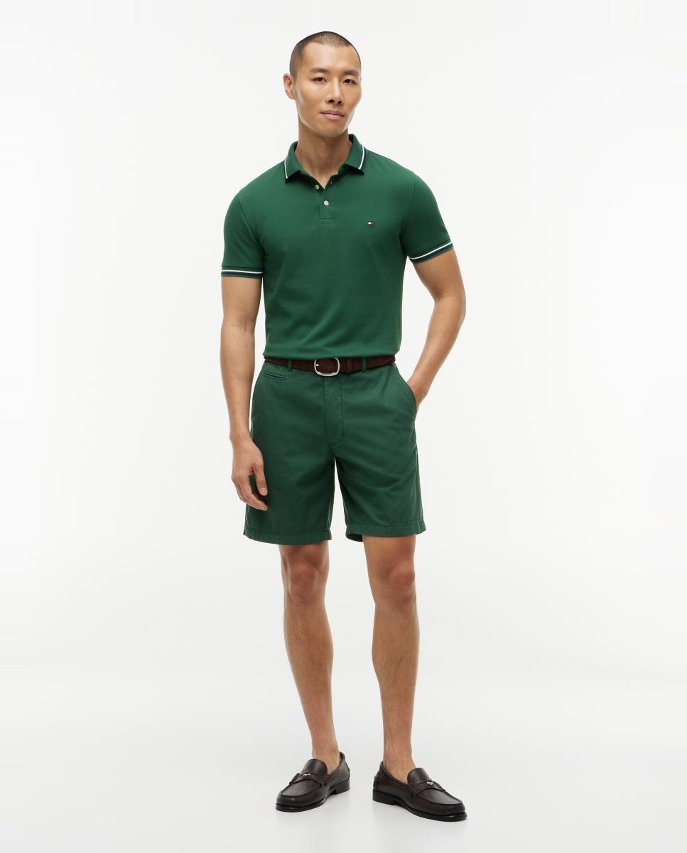 Polo de caballero de manga corta liso - Tommy Hilfiger - Verde oscuro Verde oscuro-6