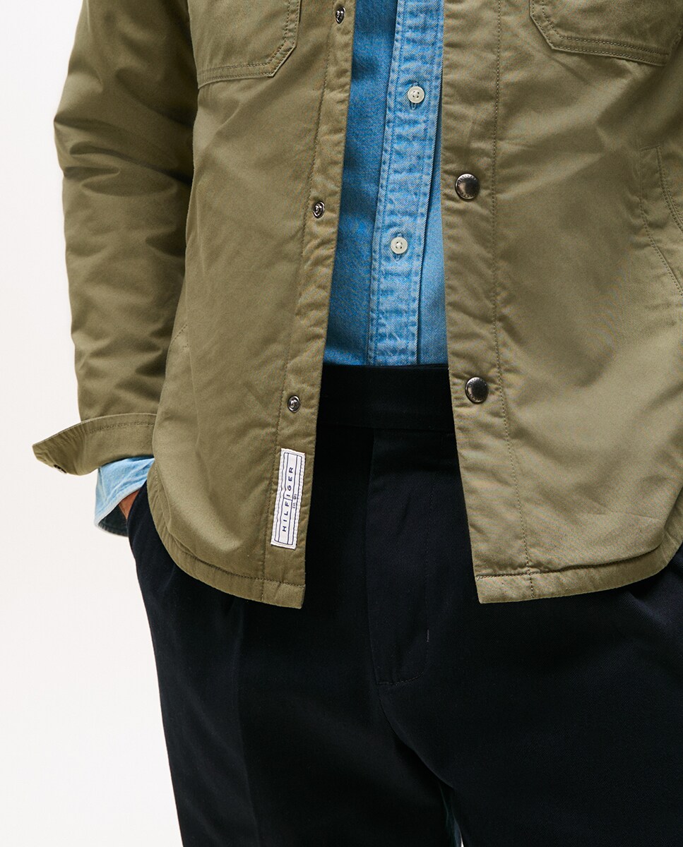 Sobrecamisa Lisa e Acolchoada Verde-militar-3