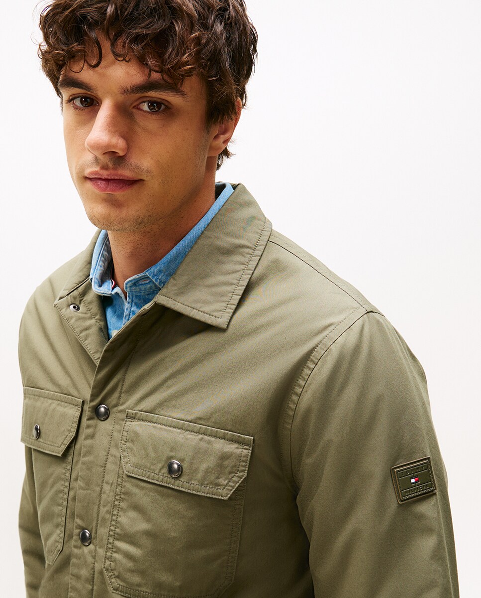 Sobrecamisa Lisa e Acolchoada Verde-militar-4