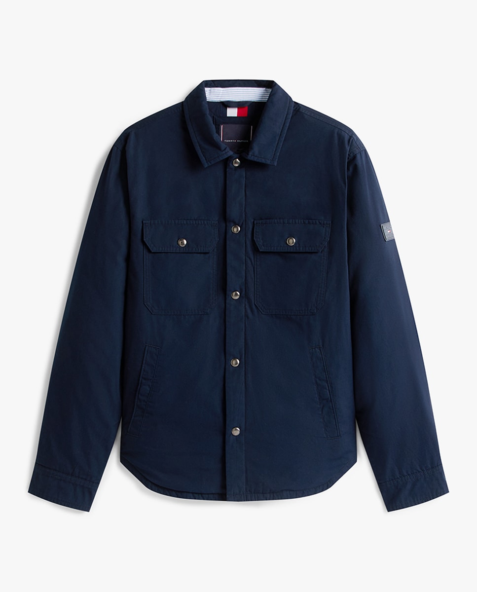 Sobrecamisa Lisa e Acolchoada Azul-marinho-4