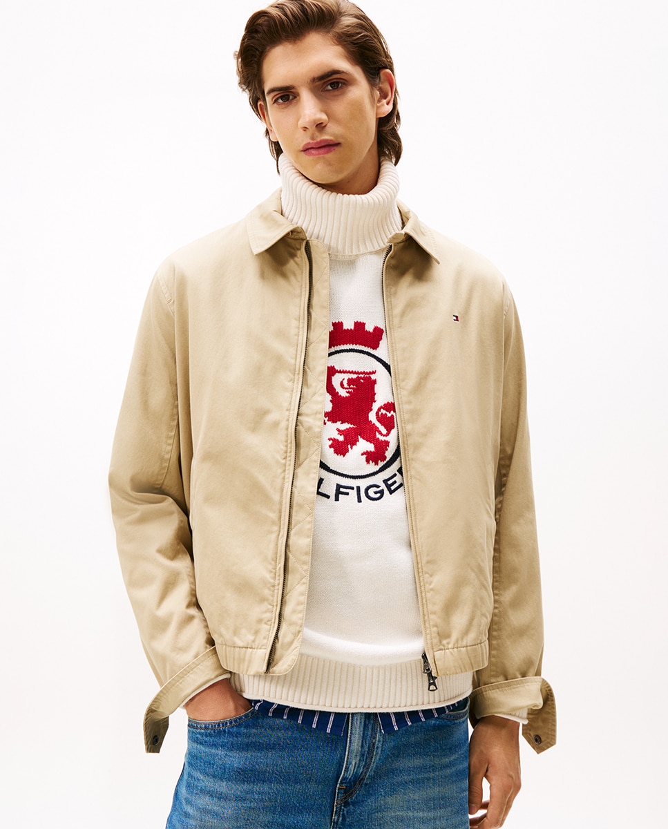 Blusão de Algodão Tipo Ivy Bege-1