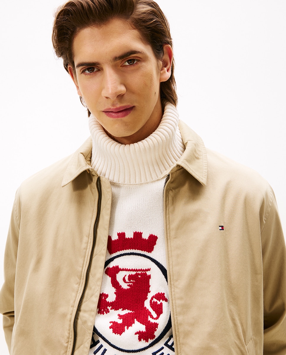 Blusão de Algodão Tipo Ivy Bege-3