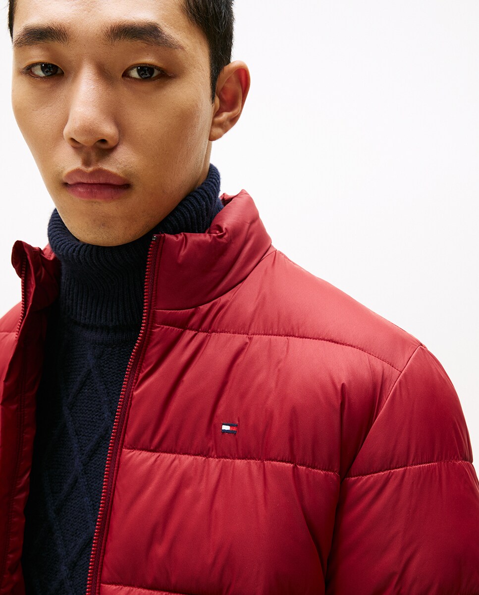 Blusão Acolchoado de Espessura Média Vermelho-3