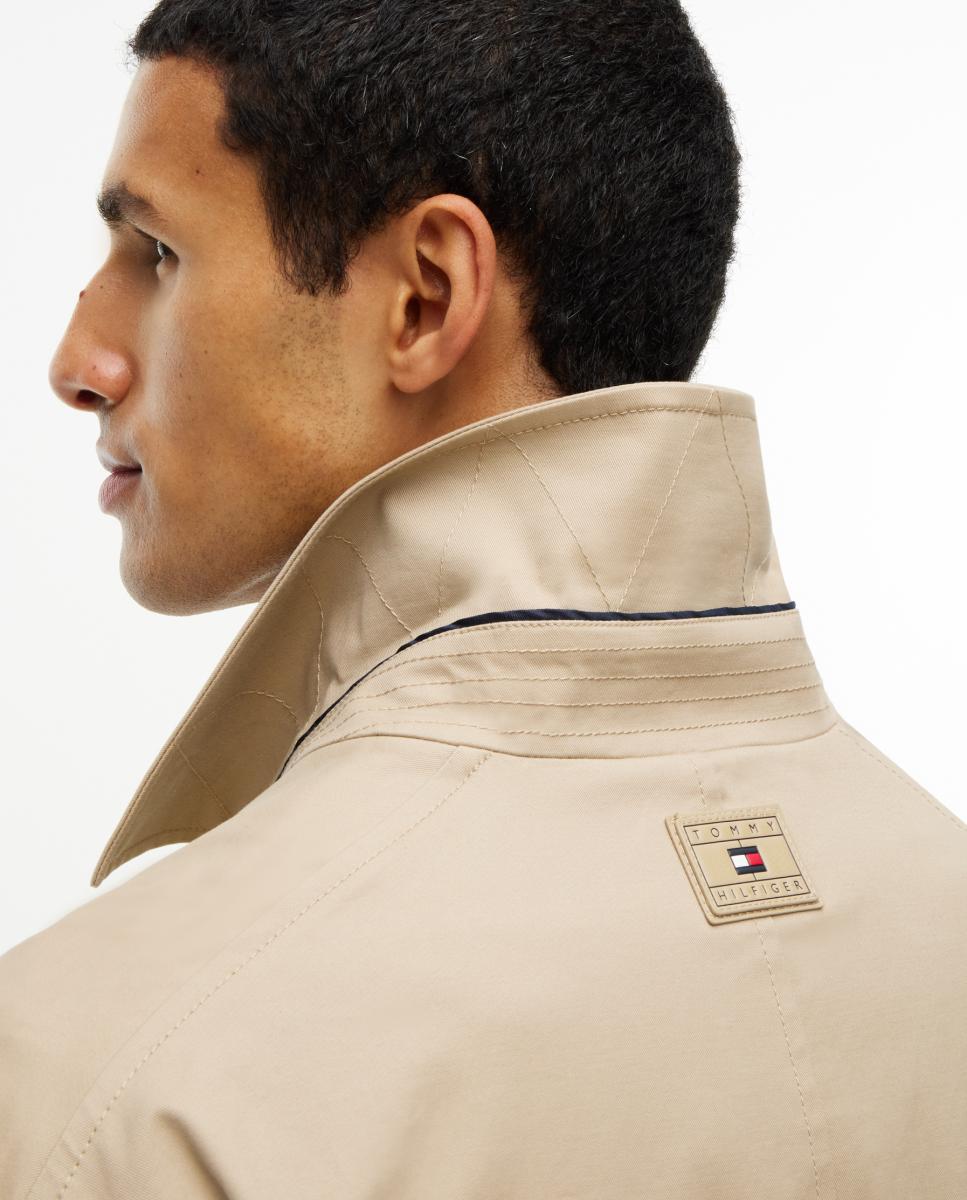 Gabardine com Fecho de Correr e Botões Bege-4