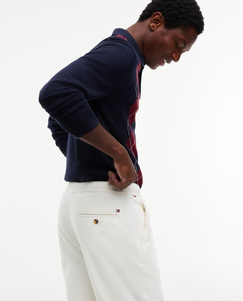 Pantalón tipo chino de caballero fit Dover de pana - Tommy Hilfiger - Blanco Blanco-4