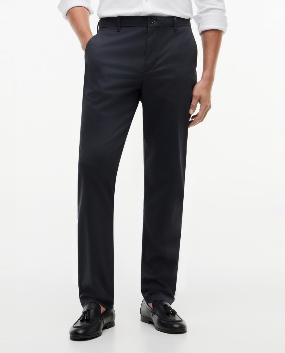 Calças Chino Denton Fit com Estrutura Estampada Azul-marinho-2