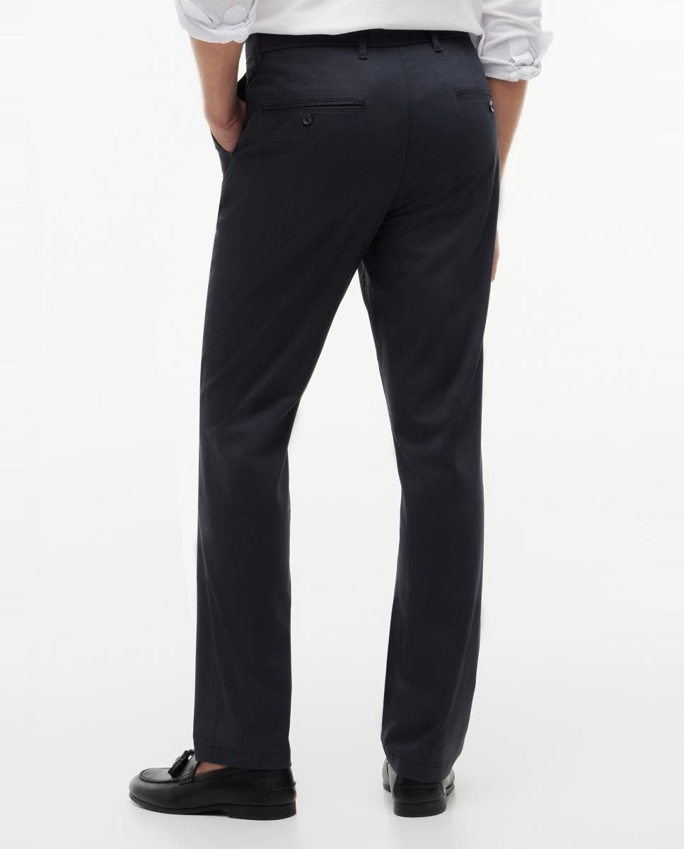 Calças Chino Denton Fit com Estrutura Estampada Azul-marinho-3