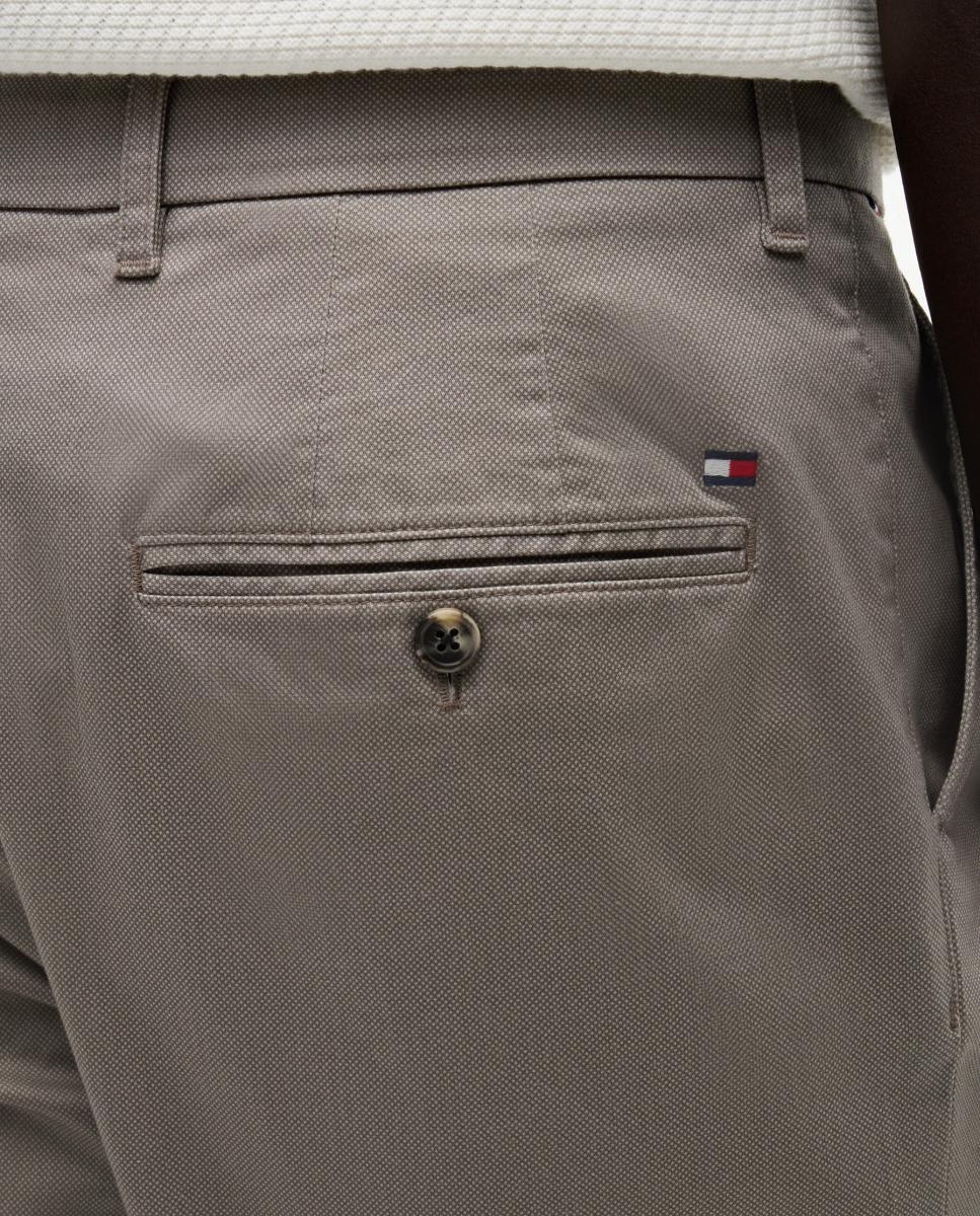 Calças Chino Denton Fit com Estrutura Estampada Cinzento-4