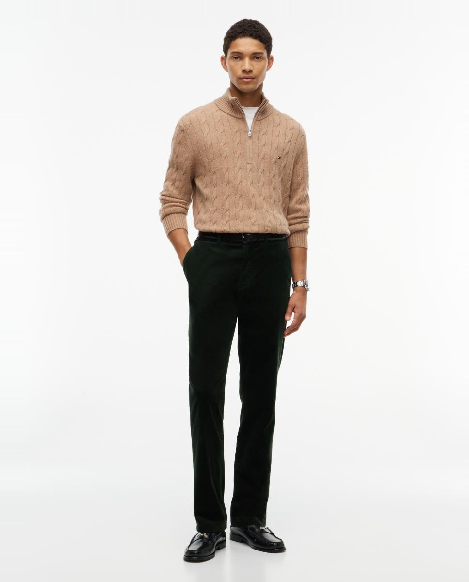 Pantalón tipo chino de caballero de pana fit Denton - Tommy Hilfiger - Verde Verde-1