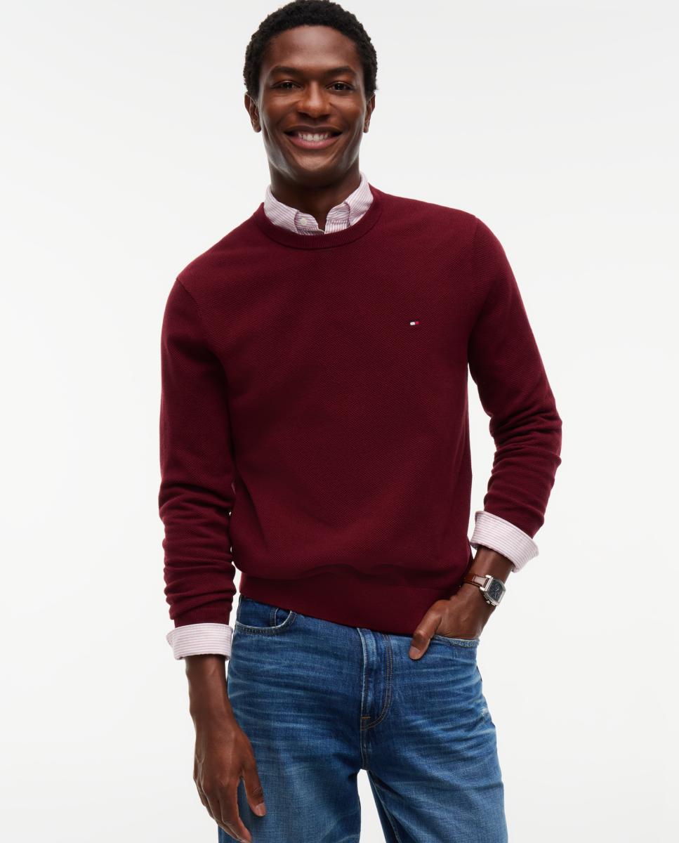 Jersey de hombre de estructura - Tommy Hilfiger - Burdeos Burdeos-1