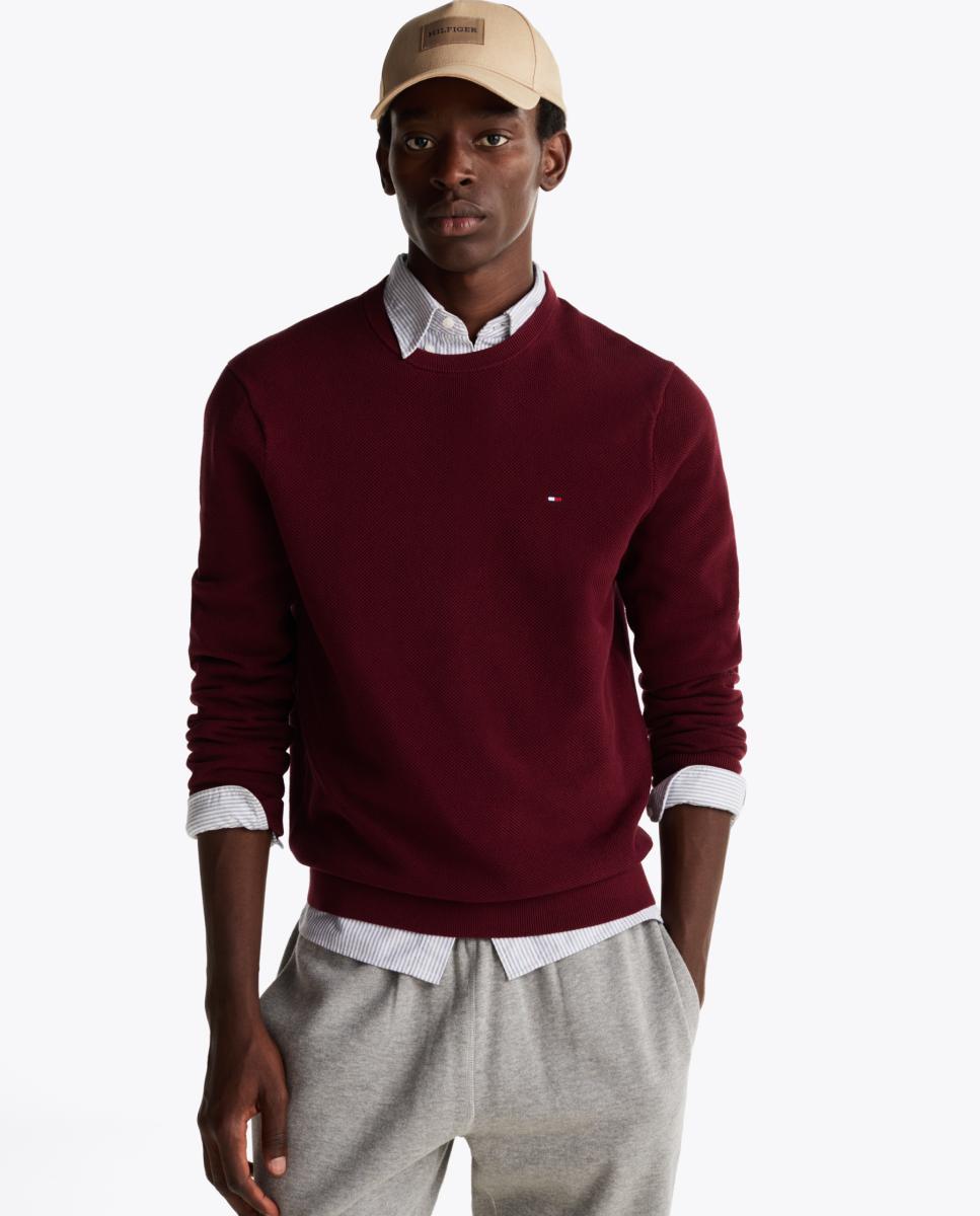 Jersey de hombre de estructura - Tommy Hilfiger - Burdeos Burdeos-4