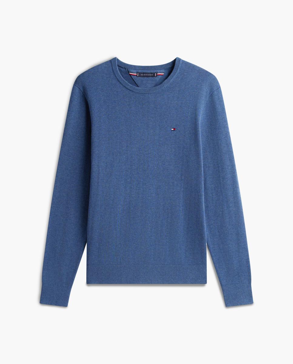 Jersey de caballero con cuello redondo liso - Tommy Hilfiger - Azul índigo Azul índigo-4