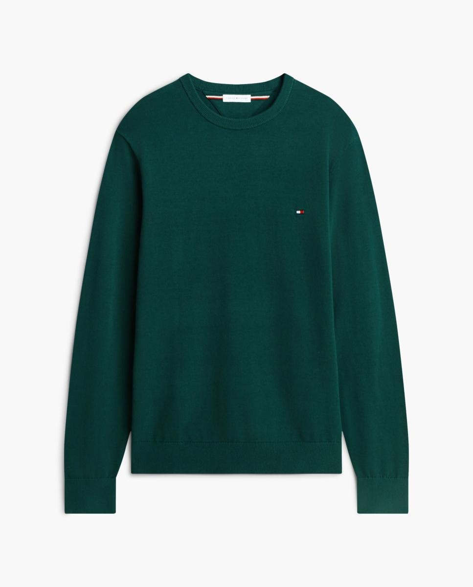 Jersey de caballero con cuello redondo liso - Tommy Hilfiger - Verde Verde-4