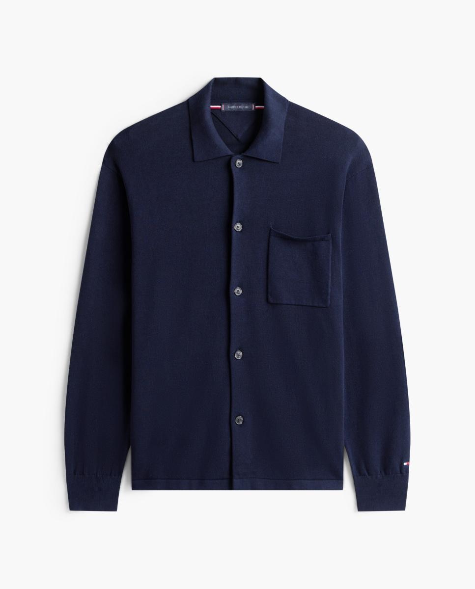 Sobrecamisa de Malha Lisa Azul-marinho-4