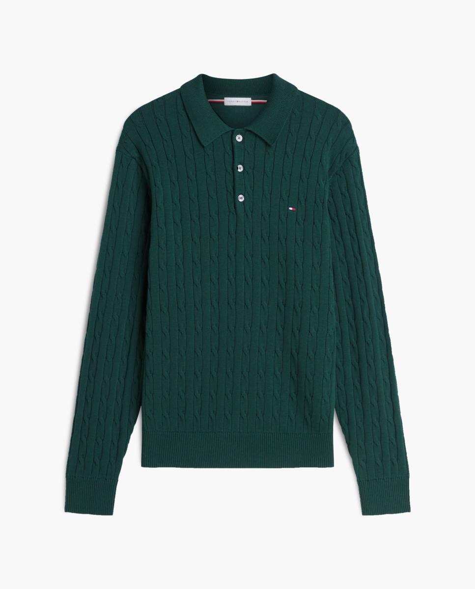 Imagen 1 de Jersey de caballero de ochos tipo polo Verde