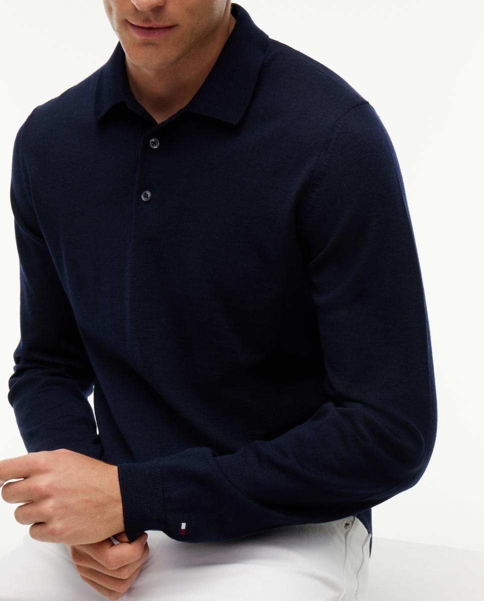 Jersey de caballero tipo polo liso - Tommy Hilfiger - Azul marino Azul marino-3
