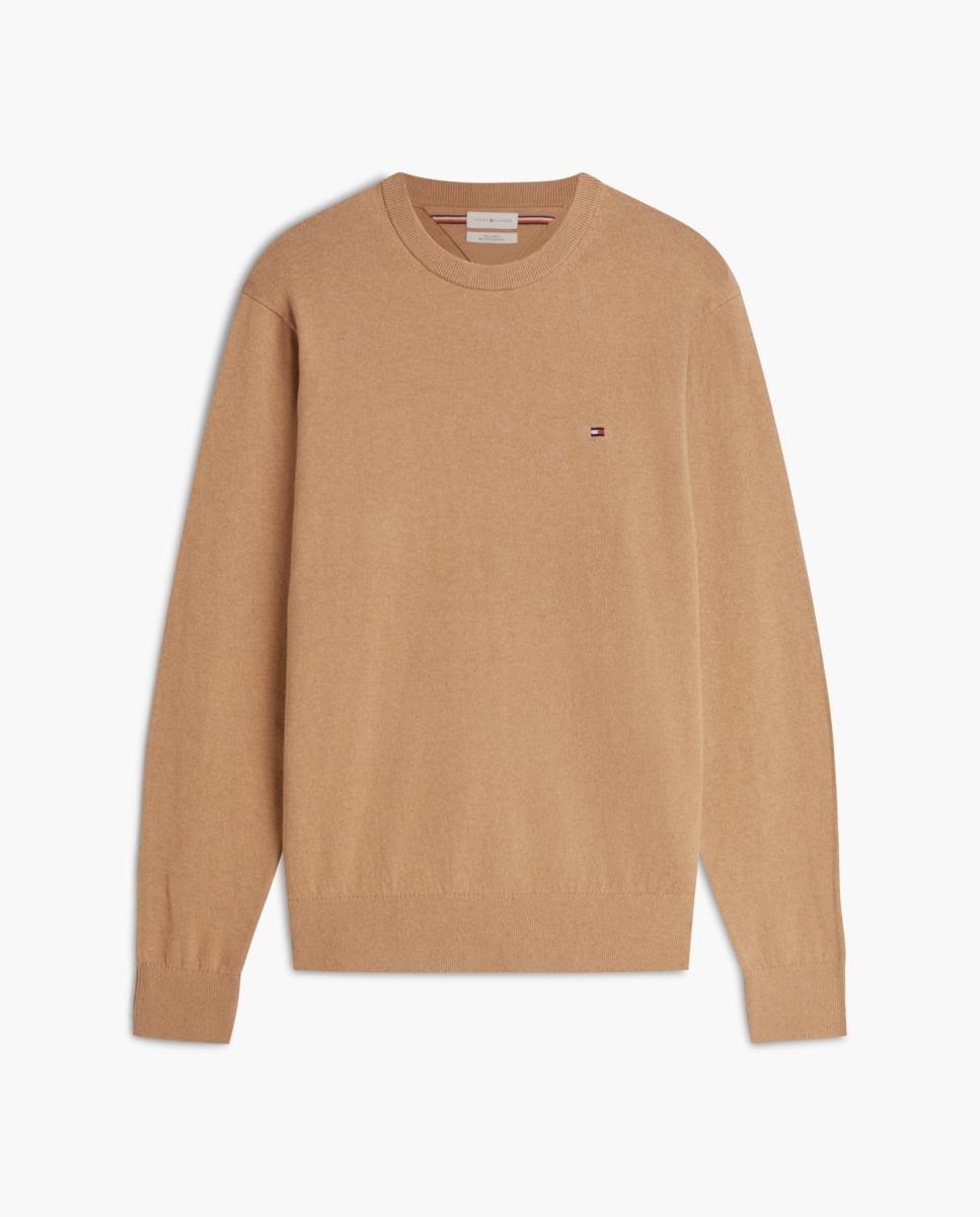 Jersey de caballero con cuello redondo estampado - Tommy Hilfiger - Beige Beige-4