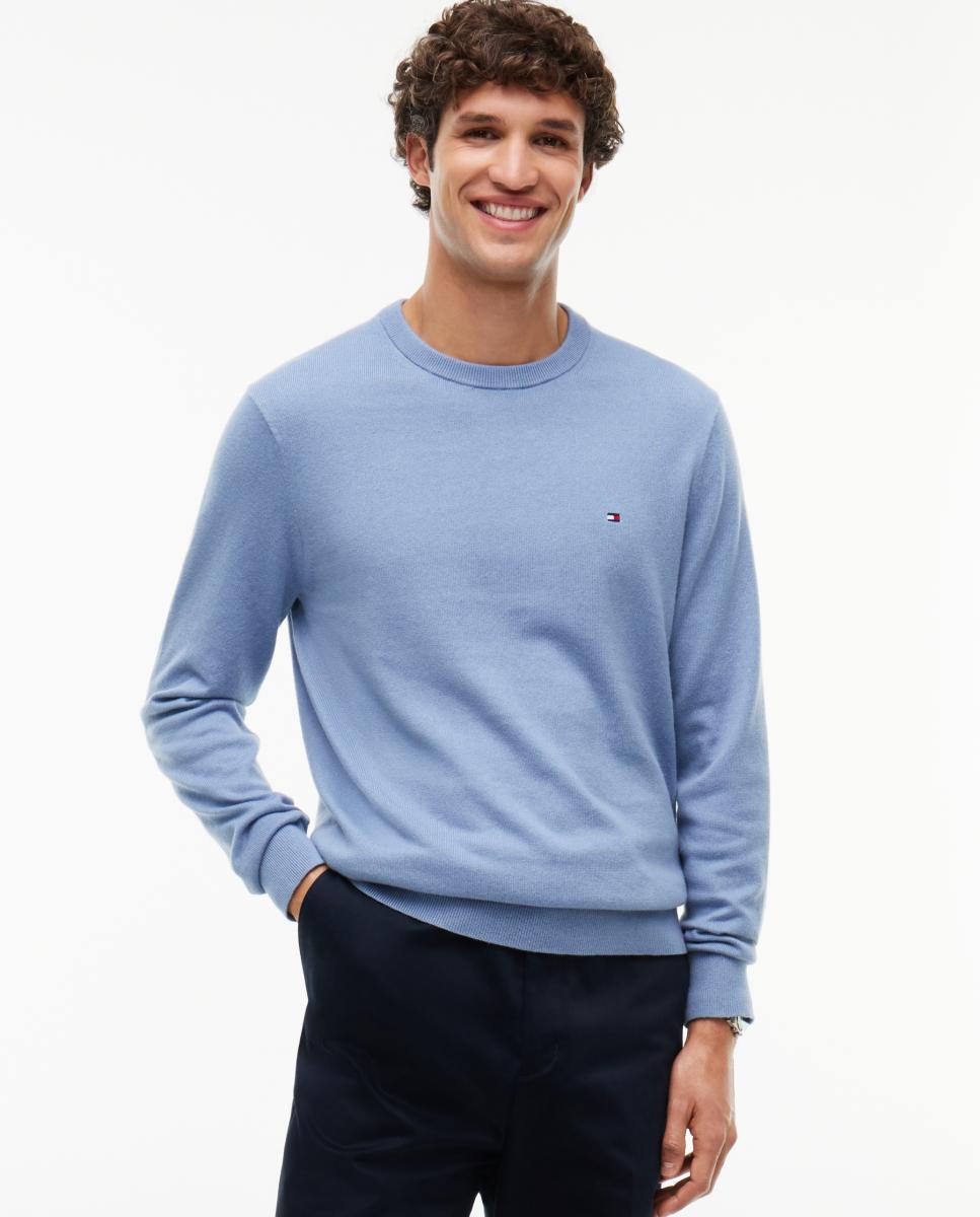 Jersey de caballero con cuello redondo estampado - Tommy Hilfiger - Azul Azul-1