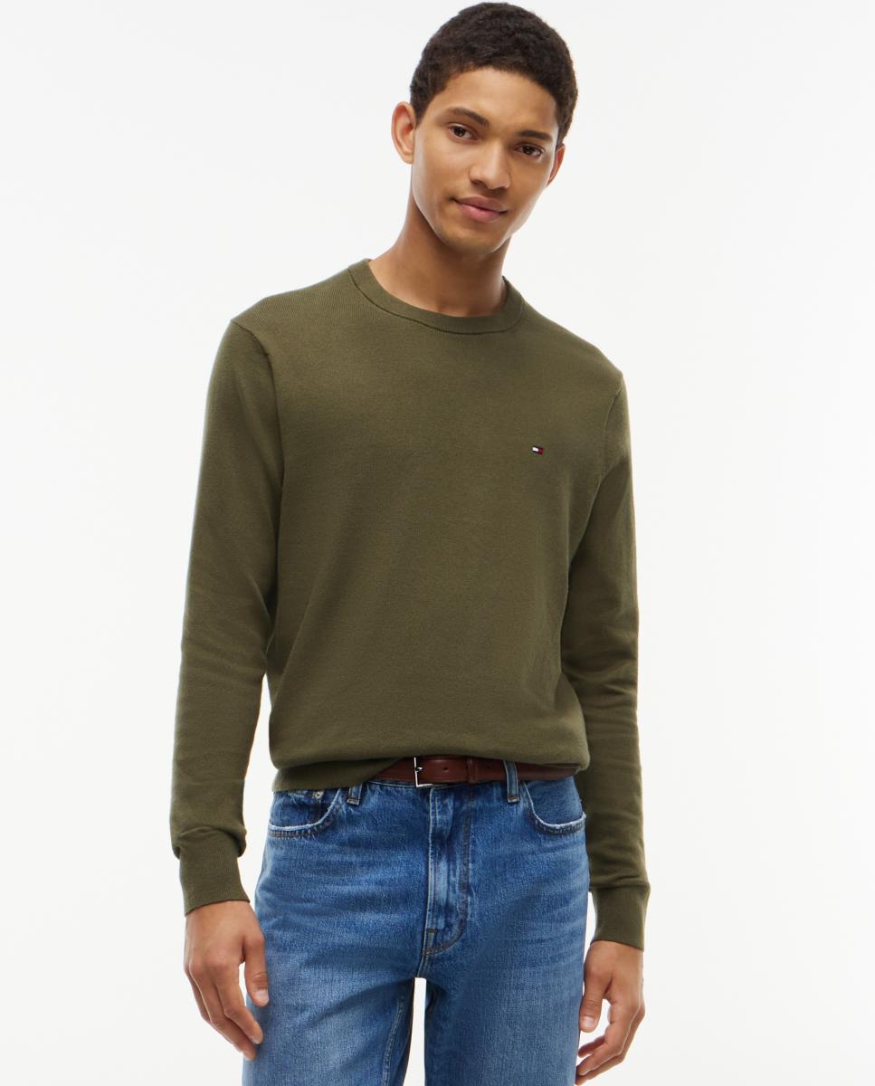 Jersey de caballero con cuello redondo estampado - Tommy Hilfiger - Verde Verde-1