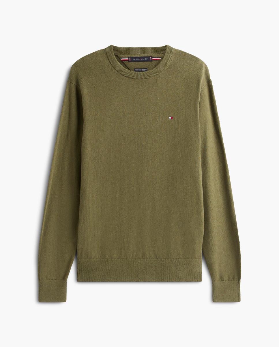 Jersey de caballero con cuello redondo estampado - Tommy Hilfiger - Verde Verde-4