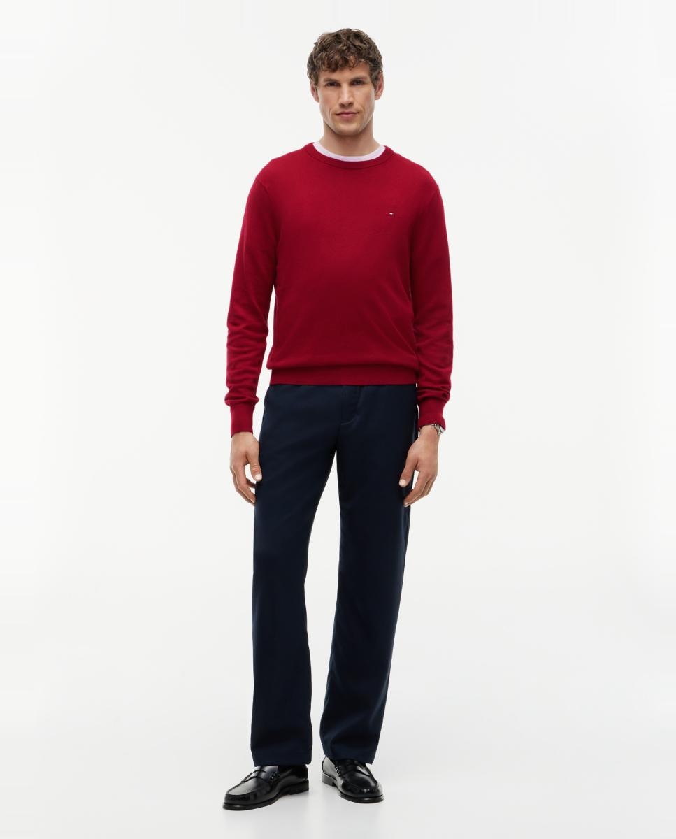 Jersey de caballero con cuello redondo estampado - Tommy Hilfiger - Rojo Rojo-5