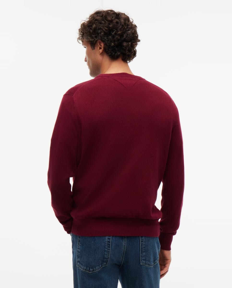 Jersey de caballero con cuello redondo estampado - Tommy Hilfiger - Verde oscuro Burdeos-2