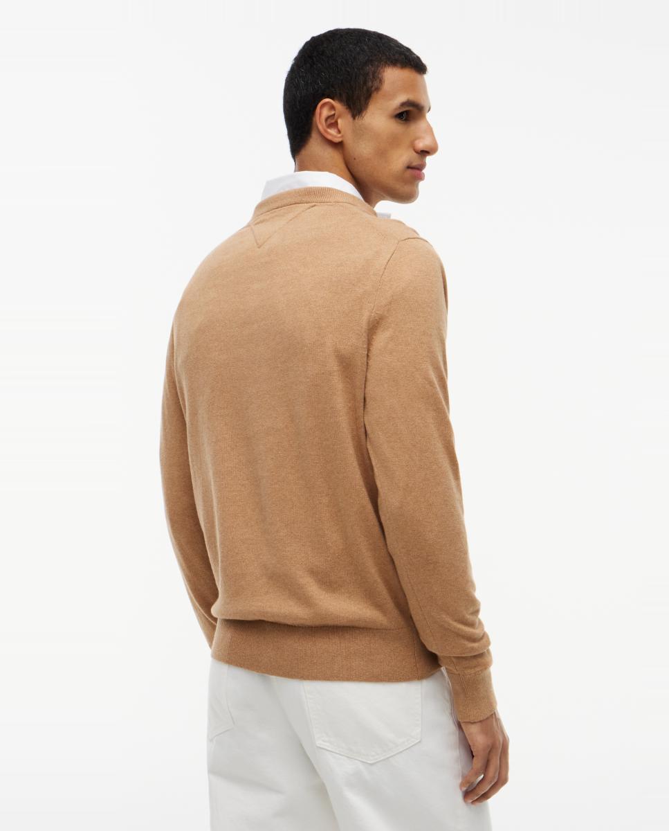 Jersey de caballero con cuello pico liso - Tommy Hilfiger - Beige Beige-2