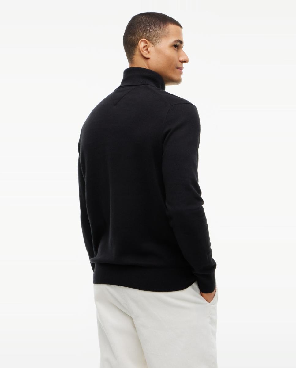 Jersey de caballero de cuello vuelto liso - Tommy Hilfiger - Negro Negro-2