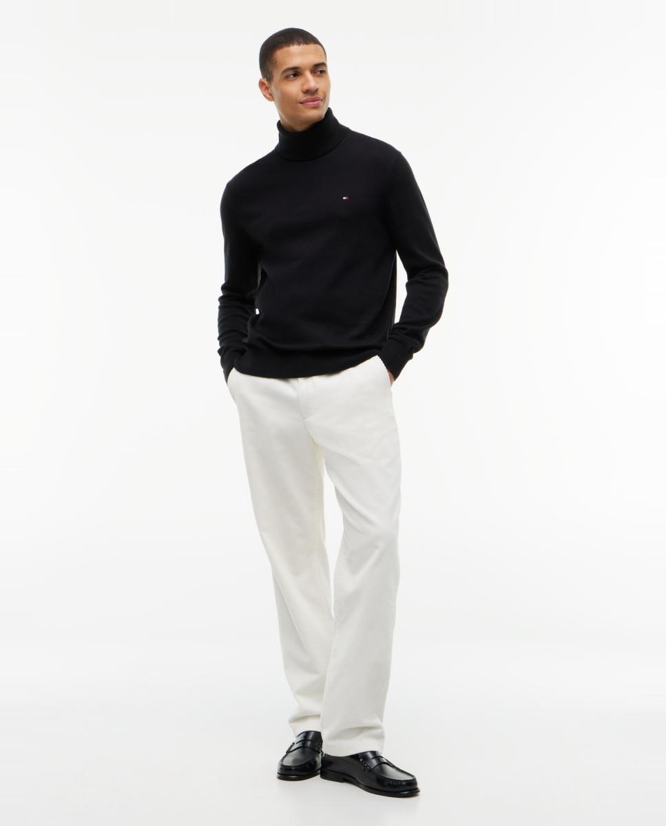 Jersey de caballero de cuello vuelto liso - Tommy Hilfiger - Negro Negro-5