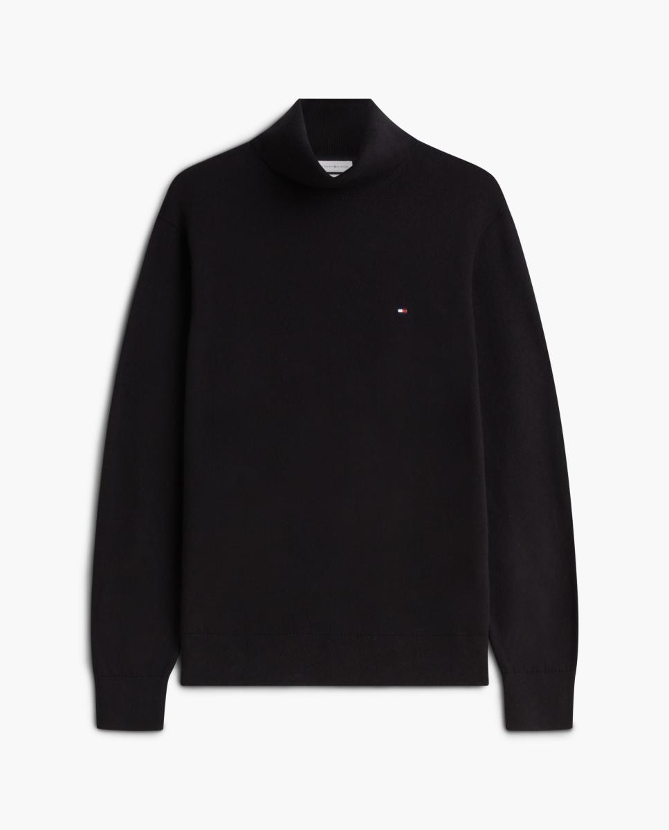 Jersey de caballero de cuello vuelto liso - Tommy Hilfiger - Negro Negro-4