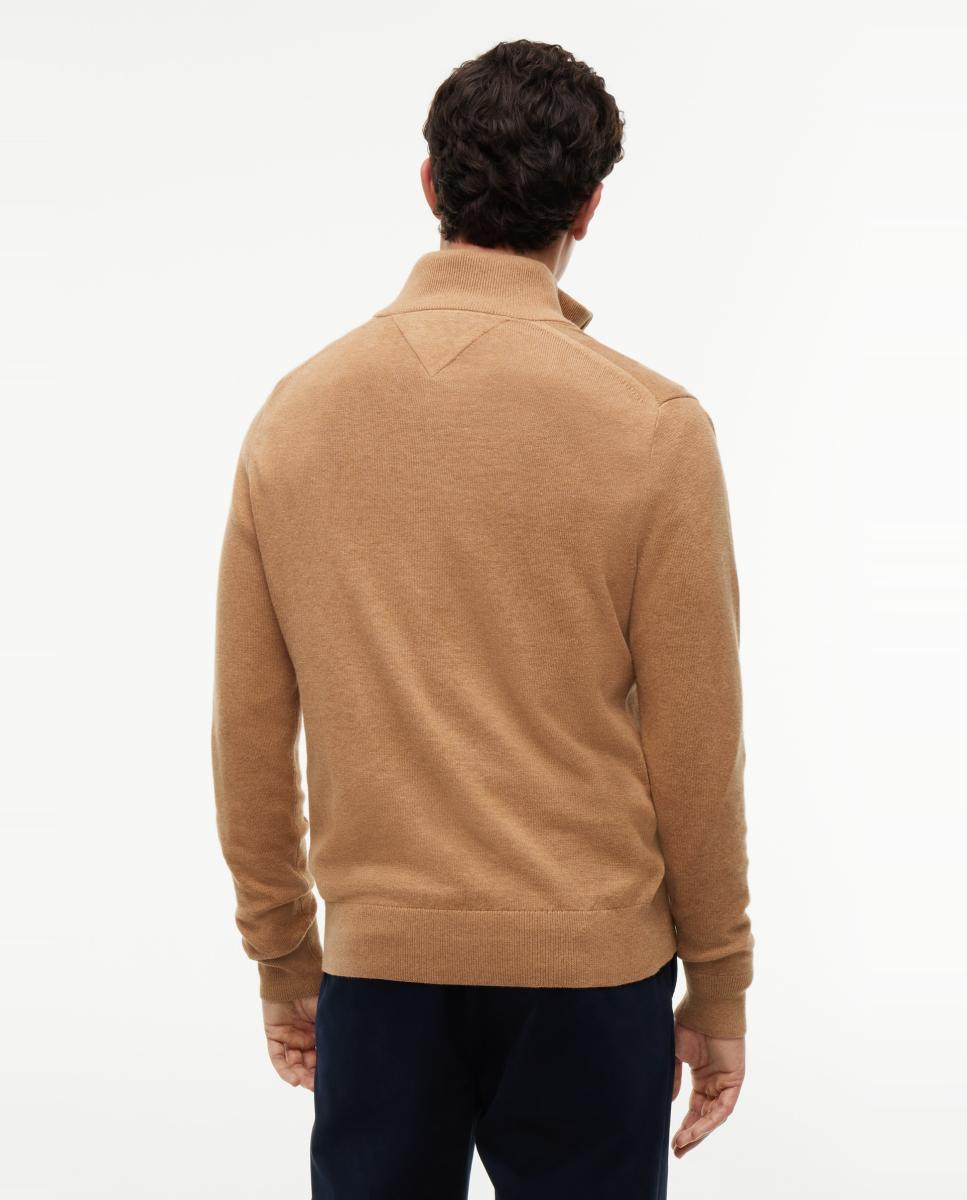 Jersey de caballero con cierre de media cremallera liso - Tommy Hilfiger - Beige Beige-2