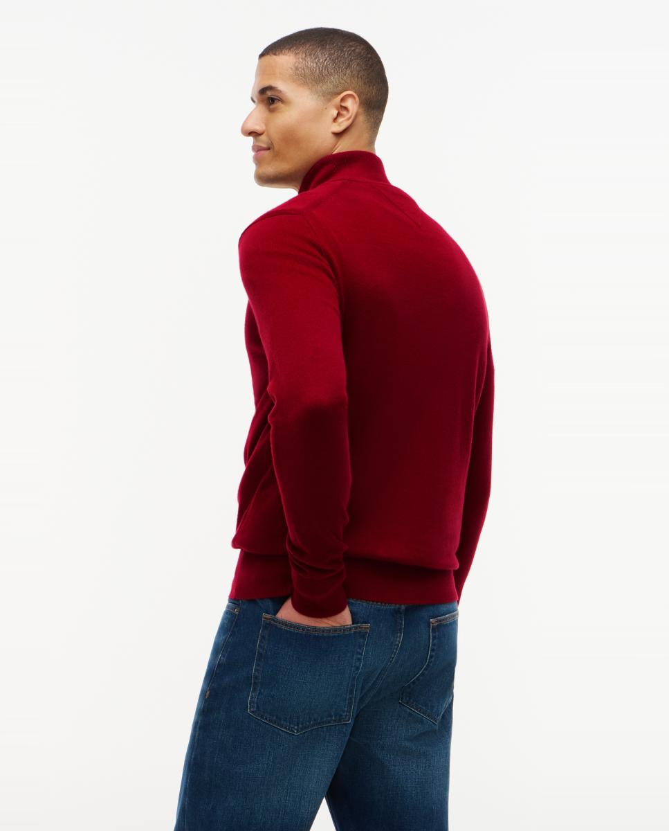 Jersey de caballero con cierre de media cremallera liso - Tommy Hilfiger - Rojo Rojo-2