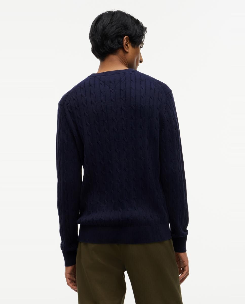 Jersey de caballero de ochos con cuello redondo - Tommy Hilfiger - Azul marino Azul marino-2