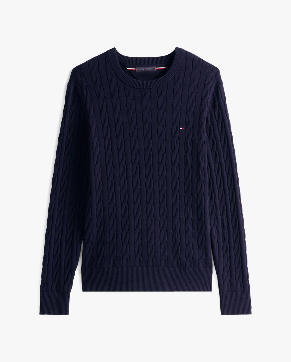 Jersey de caballero de ochos con cuello redondo - Tommy Hilfiger - Azul marino Azul marino-4