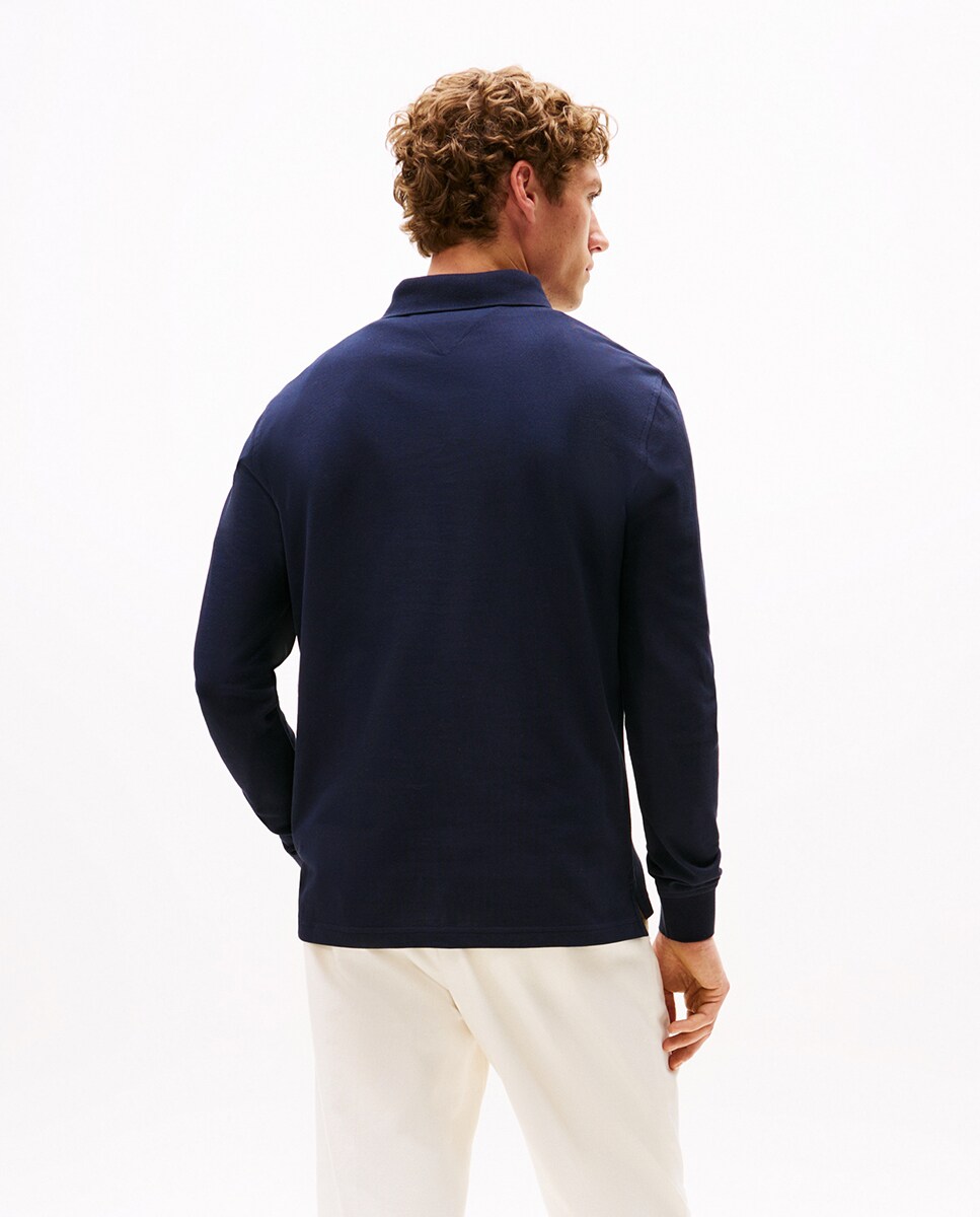 Polo Liso com Manga Comprida Azul-marinho-2