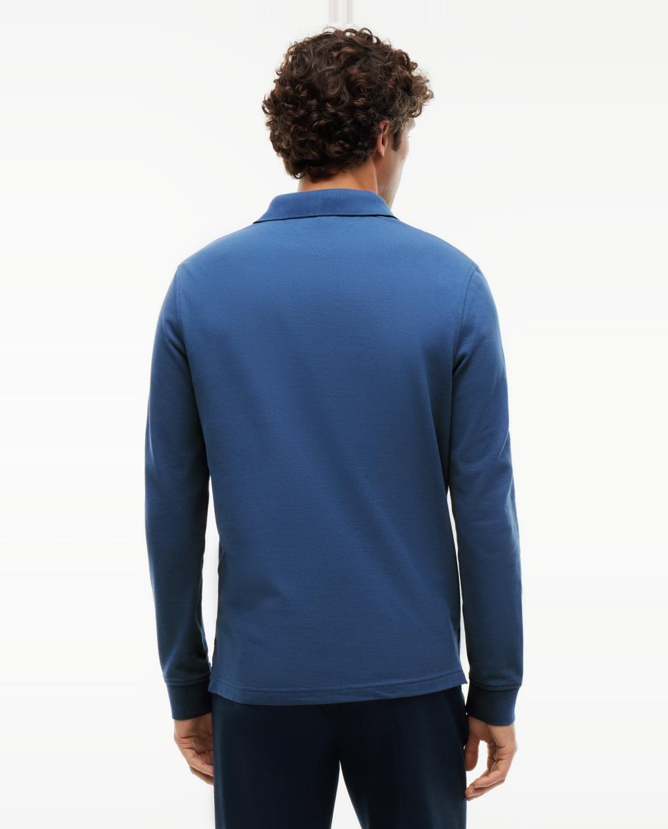 Polo de caballero de manga larga liso - Tommy Hilfiger - Azul índigo Azul índigo-2