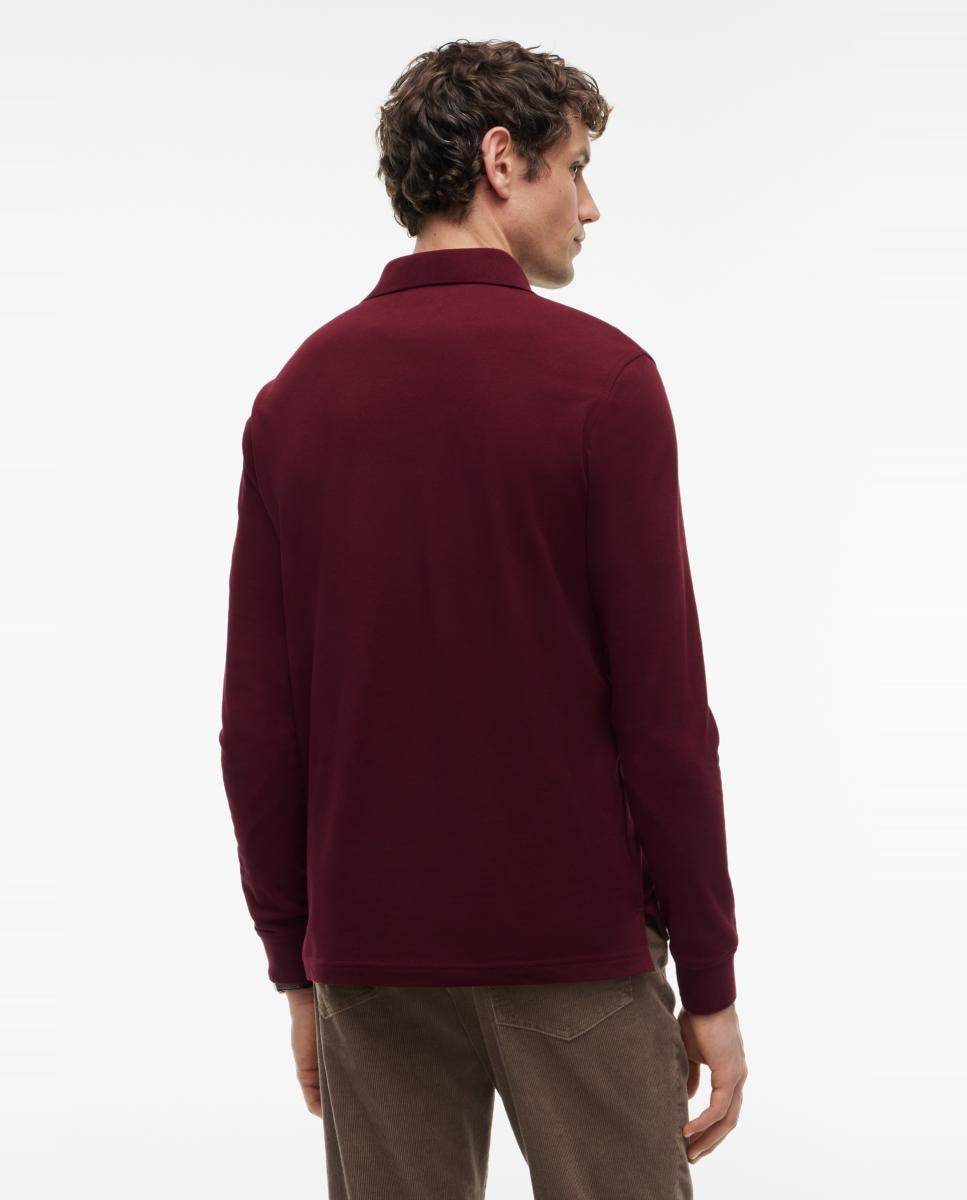 Polo Liso com Manga Comprida Bordeaux-2