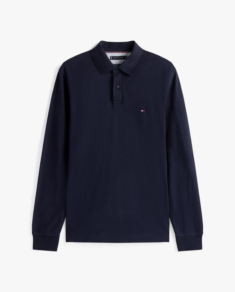 Polo Liso com Manga Comprida Azul-marinho-3