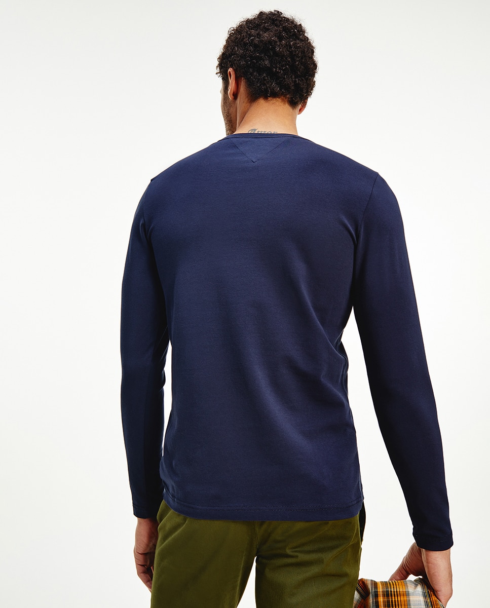 Camisola de homem com manga comprida Azul-marinho-2